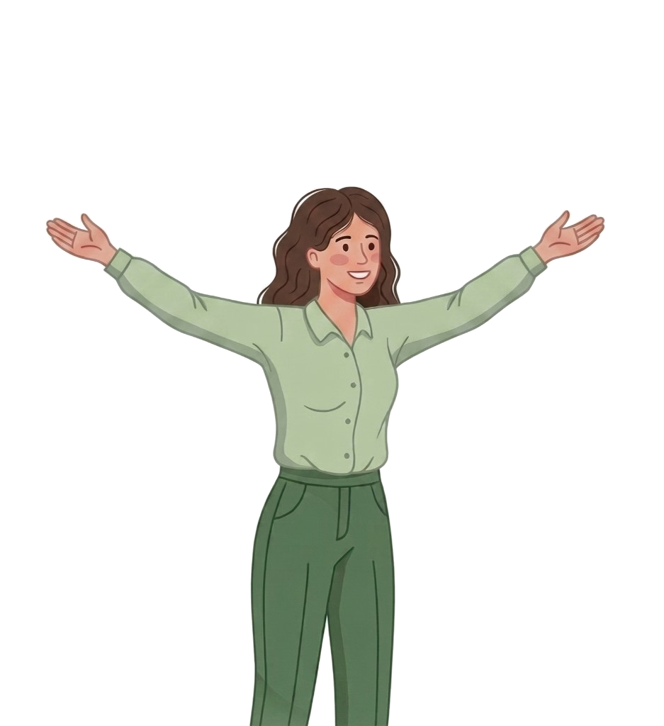 Person free from OCD with arms open